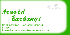 arnold barkanyi business card
